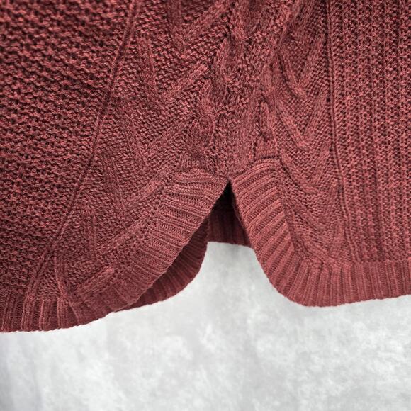 Natural Reflection Red Pullover Knit Long Sleeve Cardigan Sweater Medium - Picture 5 of 7